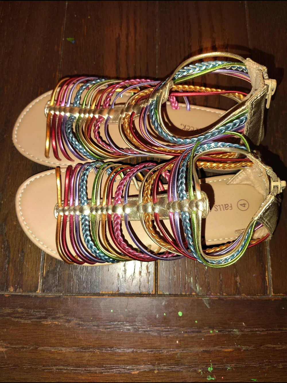 Kids Multicolor Metalic Sz. 4 Strappy Gladiator Sandals NWOT